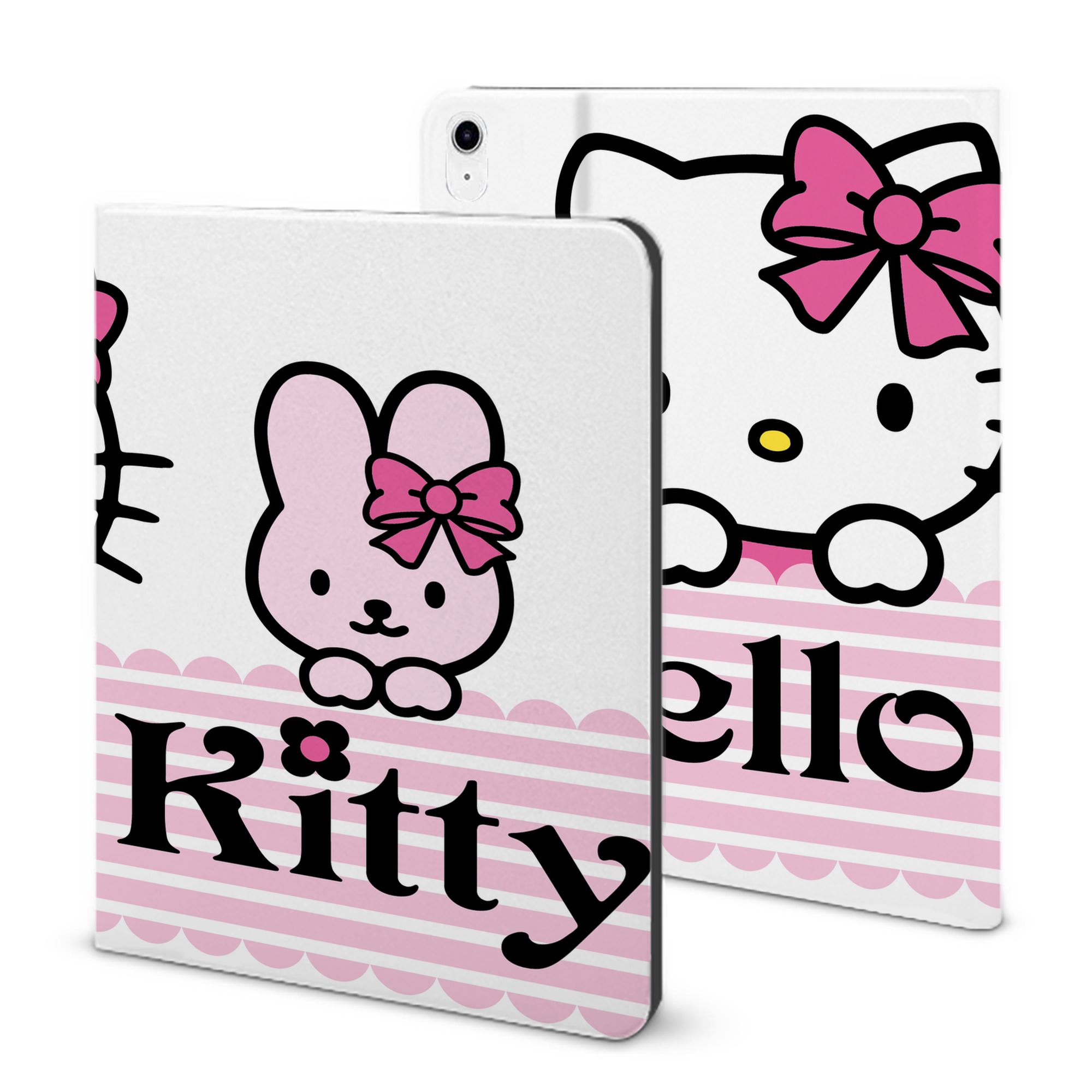 （画像用） Hello Kitty ハローキティ IPad ケース ブック型 PUレザー TPU 耐衝撃 軽量 薄型 ペン収納なし 全面保護 IPad 各モデル対応